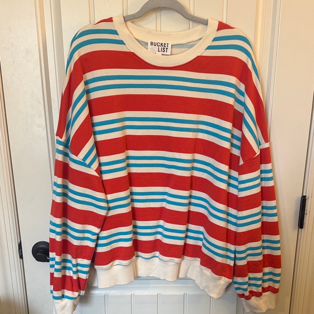 BUCKETLIST Vibrant Striped Sweatshirt